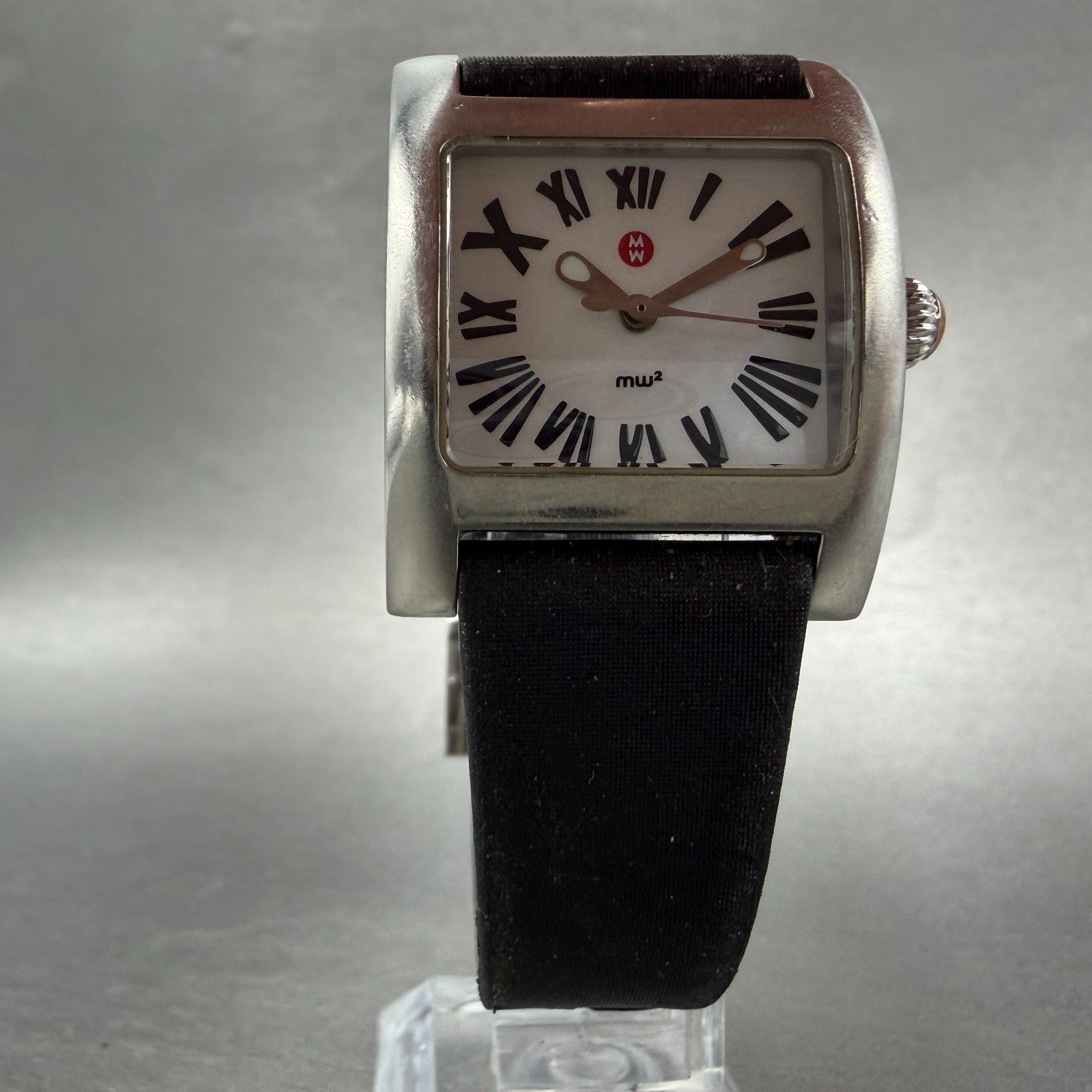 Michele MW2 Watch Women 29mm MOP Dial Steel Rectangle MW07B00 New Battery5