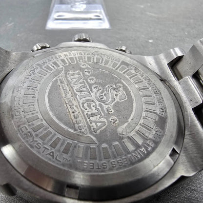 Invicta Speedway Chronograph Watch Men 49mm Black Dial Silver Tone 1335 New Bat9
