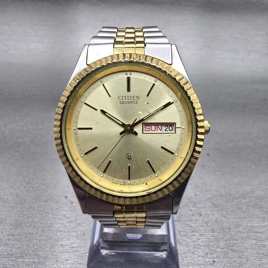 Citizen President Watch Men 35mm Champagne Dial Daydate 6100-K09311 New BatteryL0