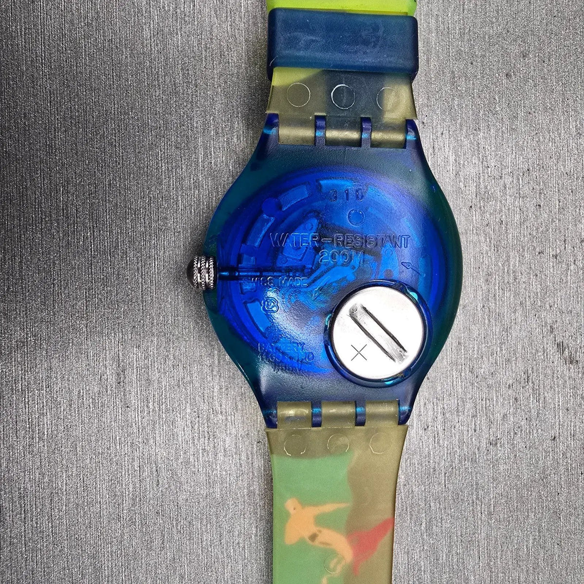 Swatch Scuba 200 Over The Wave Watch Men 38mm Blue Dial Two Tone SDN105 New Batt12