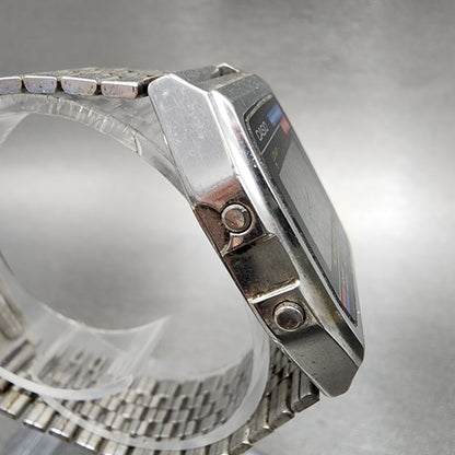 Casio W38 Watch Men 33mm LCD Silver Tone Alarm Chrono Octagon READ!!!! New Batt3