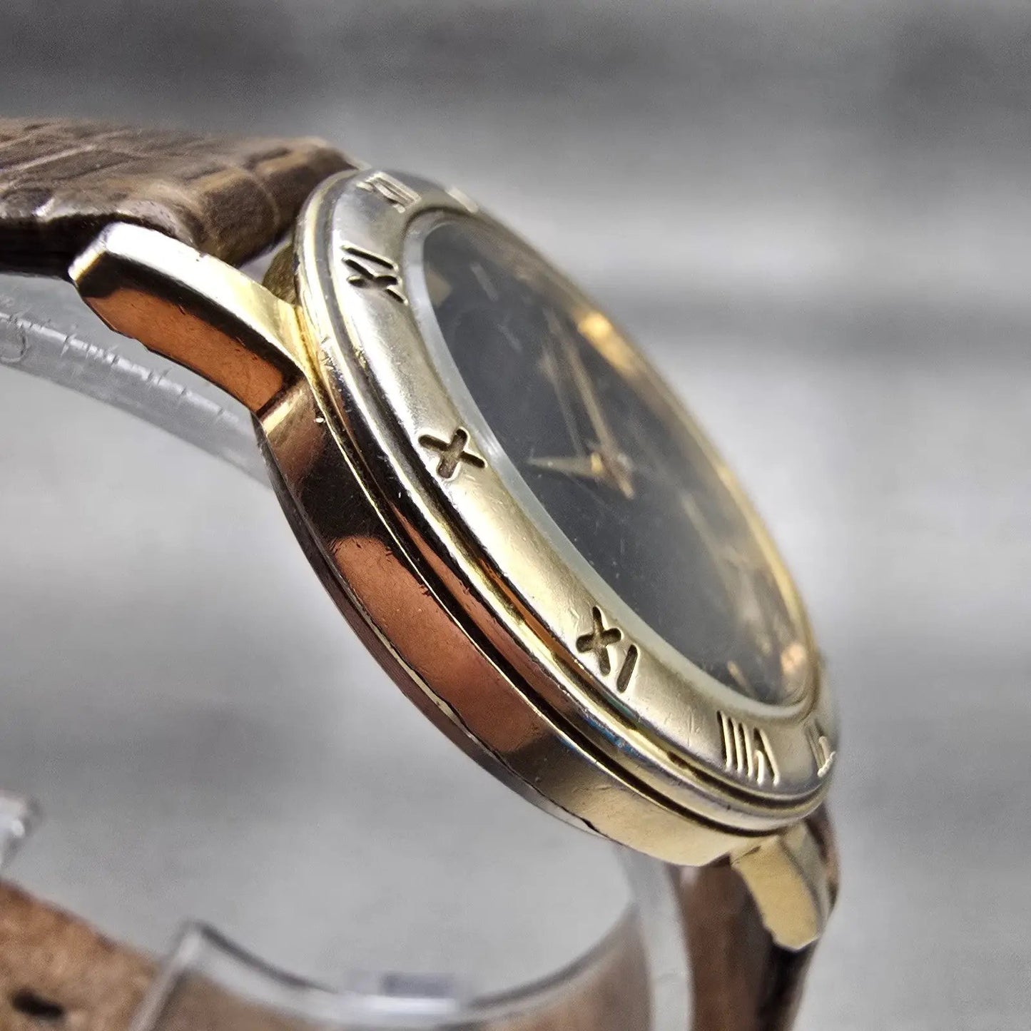 Citizen Watch Men 33mm Black Dial Gold Tone Date Round 5510-K06860 New Battery3