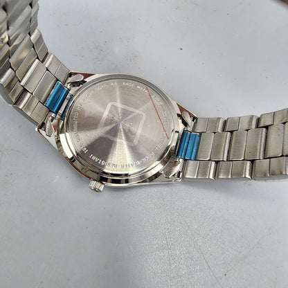 Bulova TFX Watch Men 37mm Blue Dial Steel Round New battery UNH Hockey 36B04