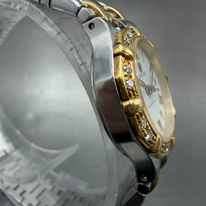 Concord Saratoga Watch Women 23mm White Dial Two Tone Diamond Bezel 15 73 2873
