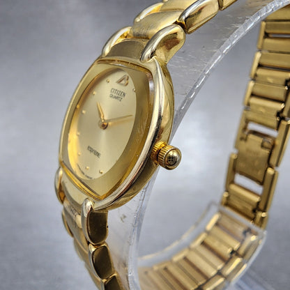 Citizen Espreme Watch Women 23mm Gold Dial Gold Tone 2200246087 New Battery2