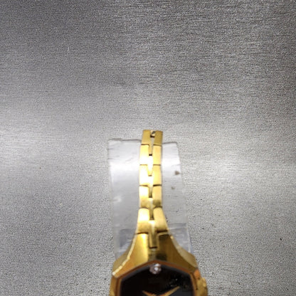 Seiko Watch Women 18mm Black Dial Gold Tone Hexagon 14005319 New Battery4
