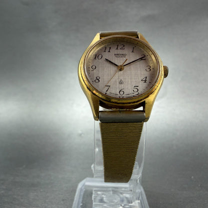 Seiko Watch Women 25mm Silver Dial Gold Tone Round 2621-0080 New Battery JR55