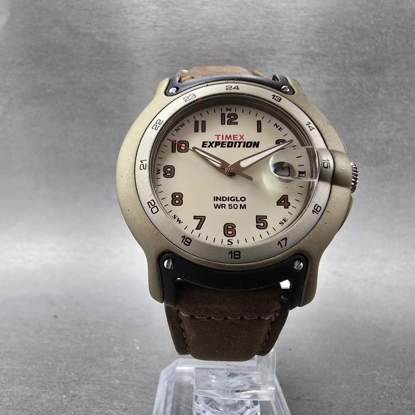 Timex Expedition Watch Men 39mm White Dial Steel Date Round T48501 New Battery5