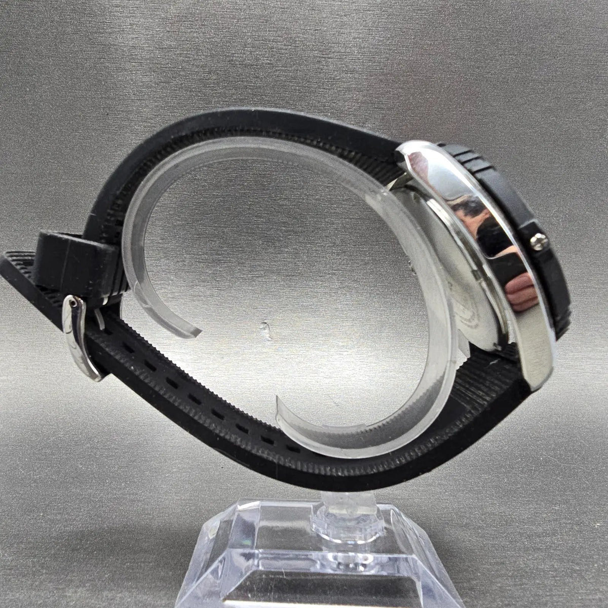 Seiko Prospex Watch Men 47mm Black Dial Steel Date Solar SNE423 Compass Runs8