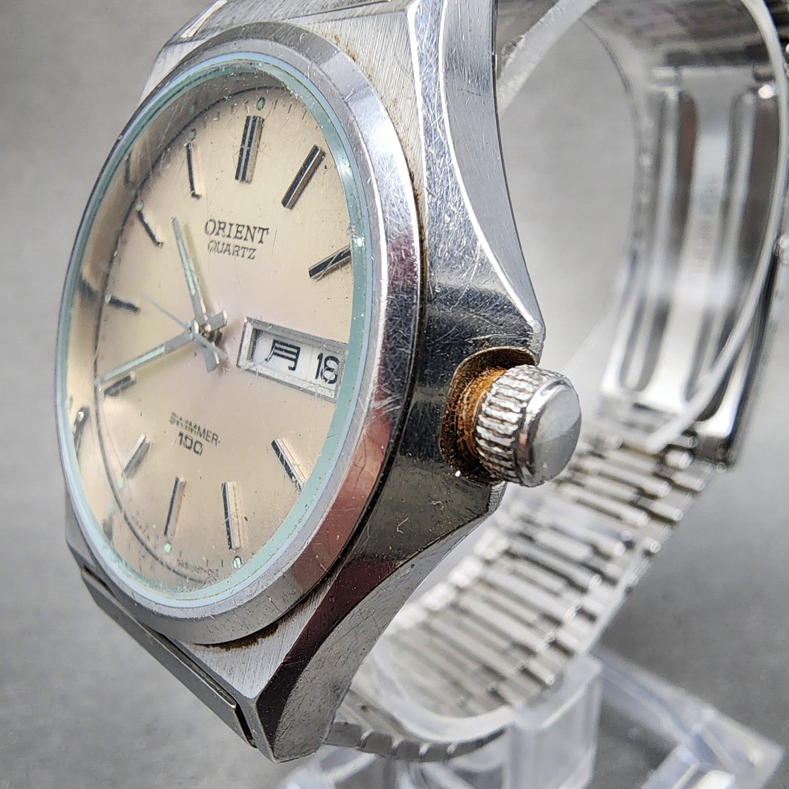 Orient Swimmer 100 Watch Men 36mm White Dial Silver Tone Daydate G58931370 PARTS3