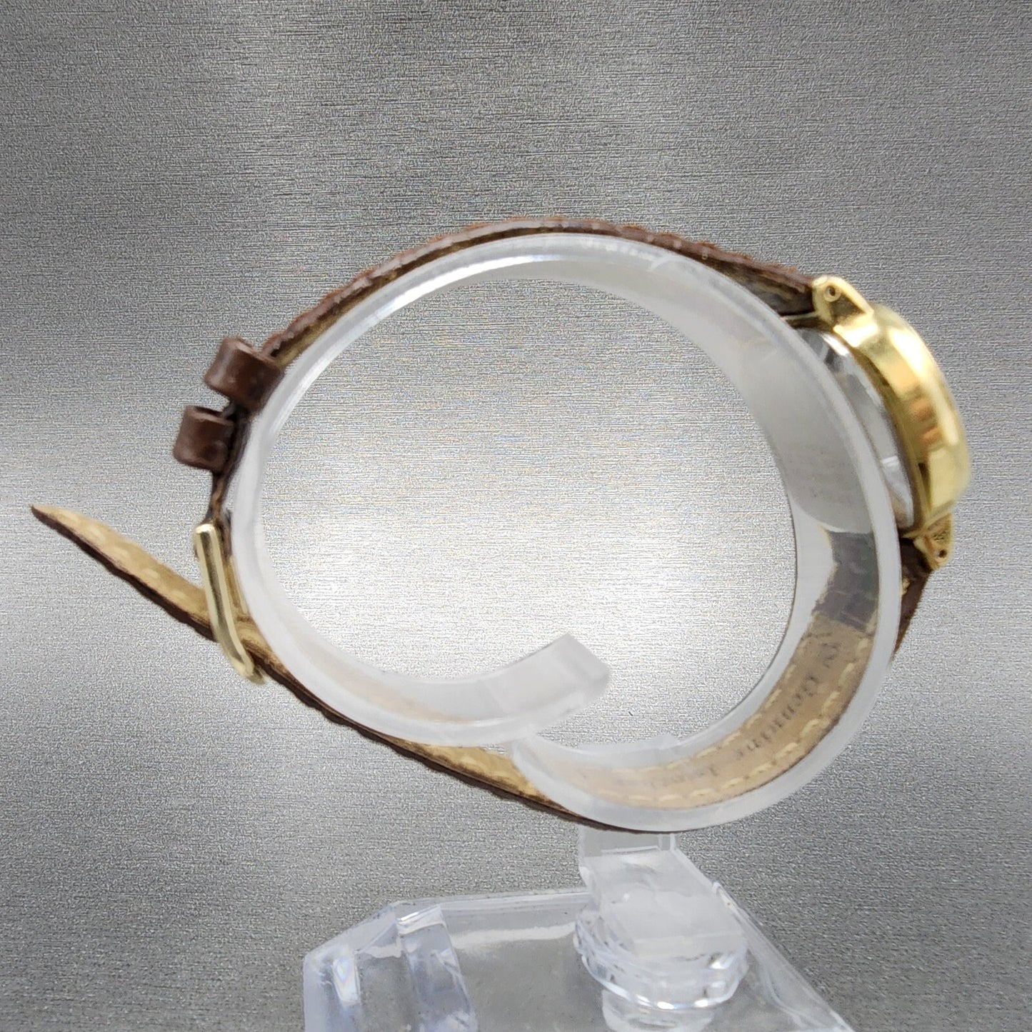 VTG Seiko SQ Watch Women 21mm Gold Dial Gold Tone Rectangle 85235009 New Batt8