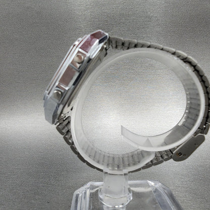 Casio A178W Watch Men 34mm Digital Silver Tone Alarm Chrono Illuminator New Batt