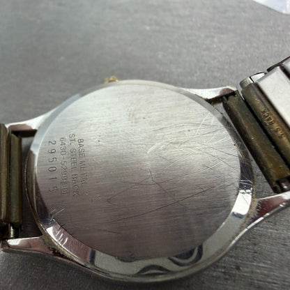Seiko Watch Unisex 32mm Silver Dial Two Tone READ!!! Round 6430-5299 New Battery9
