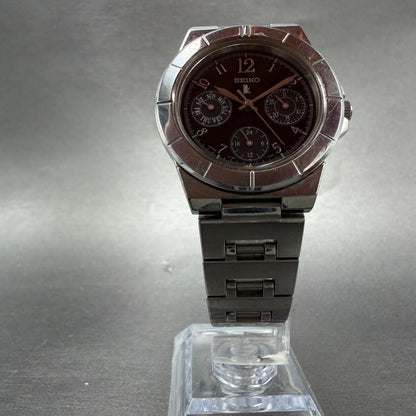 Seiko Lukia Watch Women 33mm Black Dial Silver Tone Daydate 5y89-0b30 NewBattery5