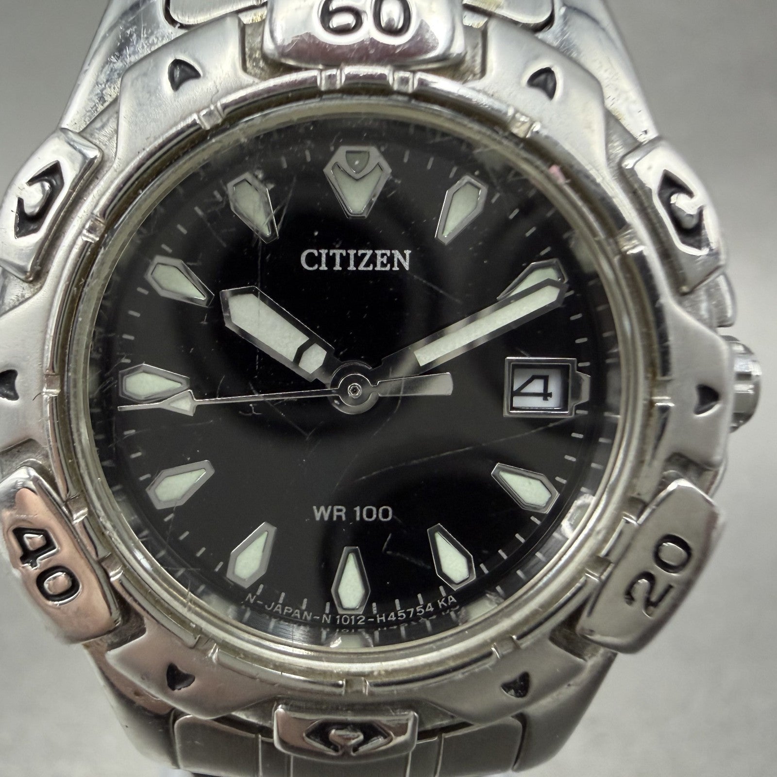Citizen Dive Watch Women 28mm Black Dial Silver Tone Date 1012H22137 New Batt1
