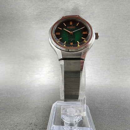 Seiko Automatic Watch Women 27mm Green Dial Silver Tone Round 24110060 Runs6