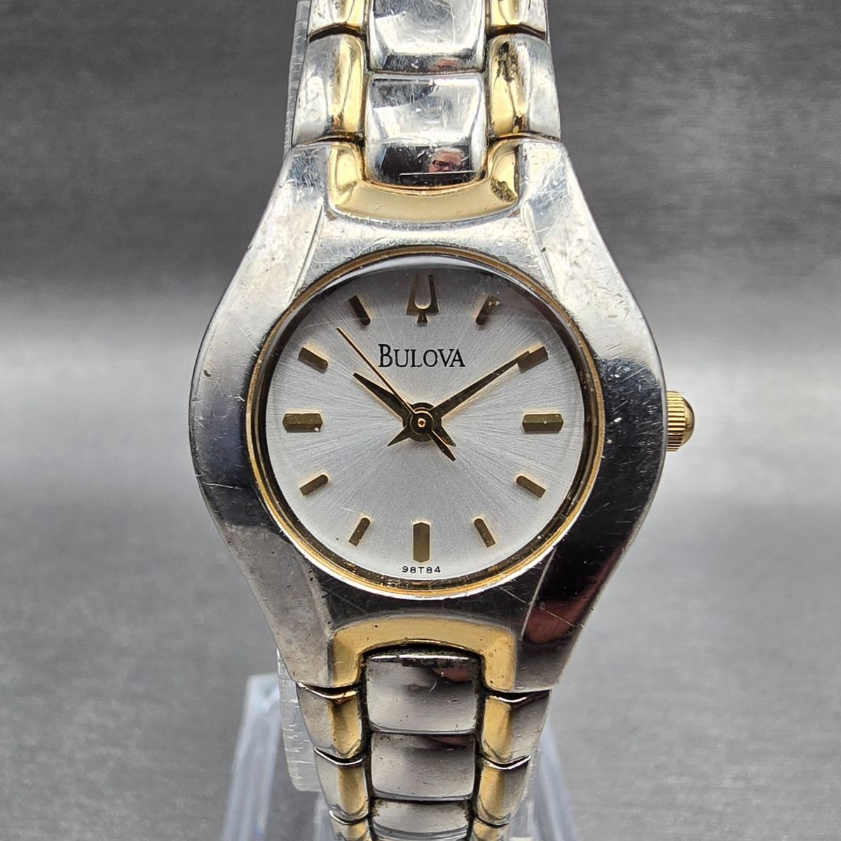 Bulova Classic Watch Women 23mm Silver Dial Two Tone Round 98T84 New Battery JP0