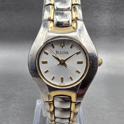 Bulova Classic Watch Women 23mm Silver Dial Two Tone Round 98T84 New Battery JP0