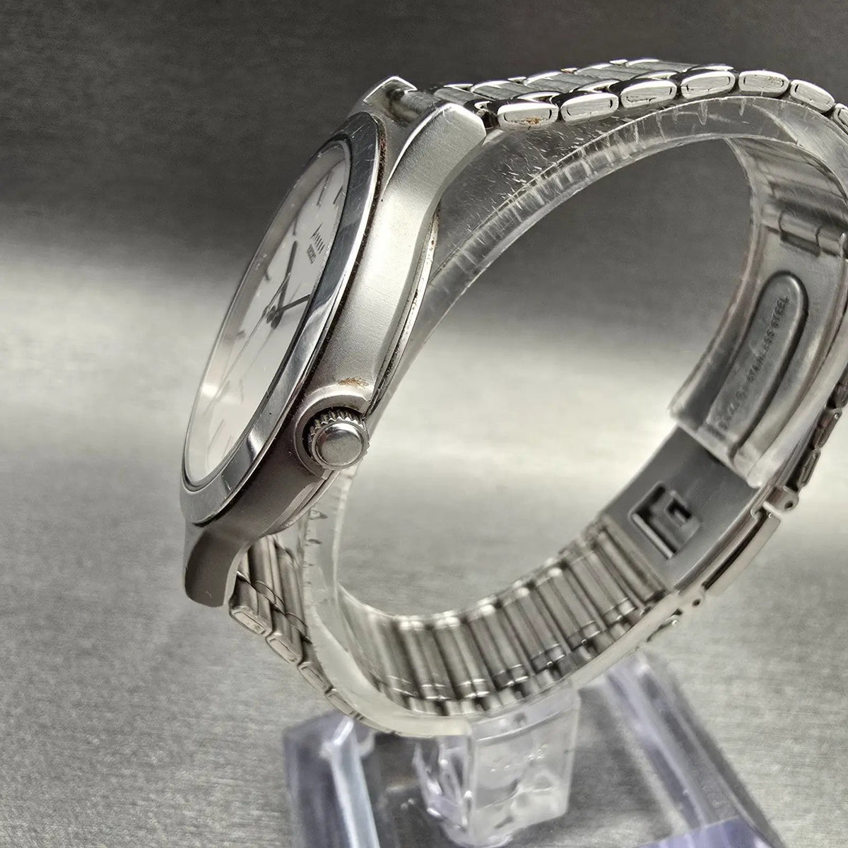 Seiko Avenue Watch Men 33mm White Dial Silver Tone Round 5P31-6C80 New Battery2