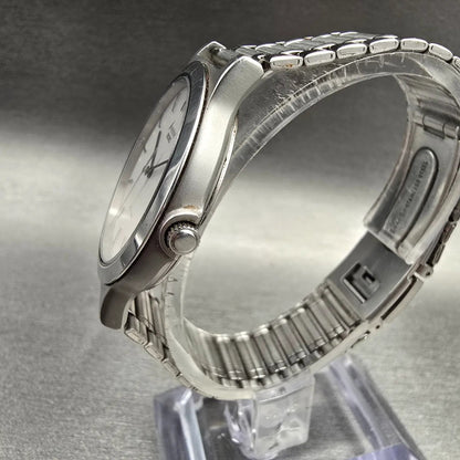Seiko Avenue Watch Men 33mm White Dial Silver Tone Round 5P31-6C80 New Battery2