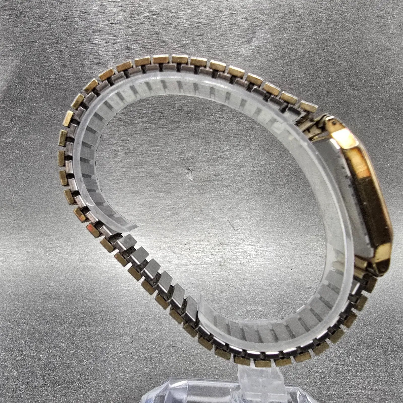 Seiko Watch Men 30mm Gold Dial Gold Tone Rectangle 7433-5009 PARTS Vintage9