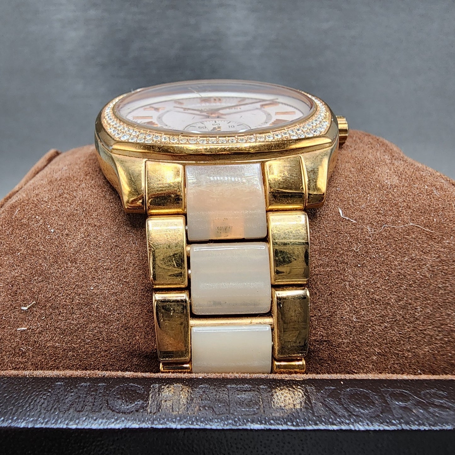 Michael Kors Bryn Watch Women 38mm Rose Dial Rose Gold Tone Round New Battery2