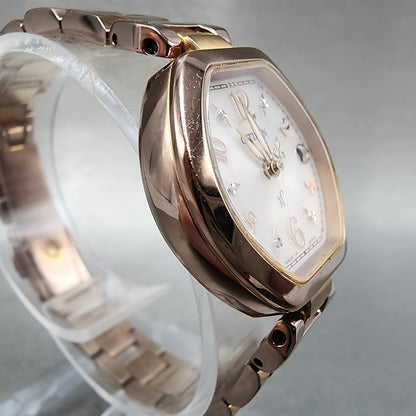 Citizen EcoDrive XC Watch Women 24mm White Dial Rose Gold Date H058 Runs3