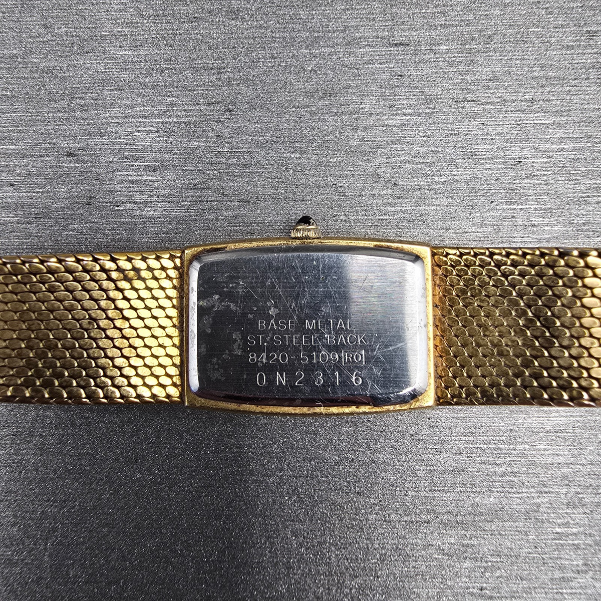 Seiko Lassale Watch Women 15mm Gold Dial Gold Tone Rectangle 5420-5109 New Batt10