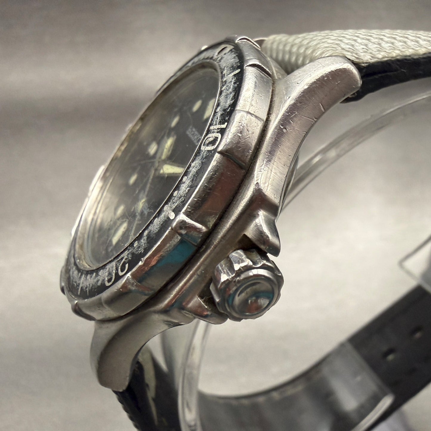 Seiko Scuba Dive Watch Men 36mm Black Dial Silver Date Round 7N35-600A New Batt2