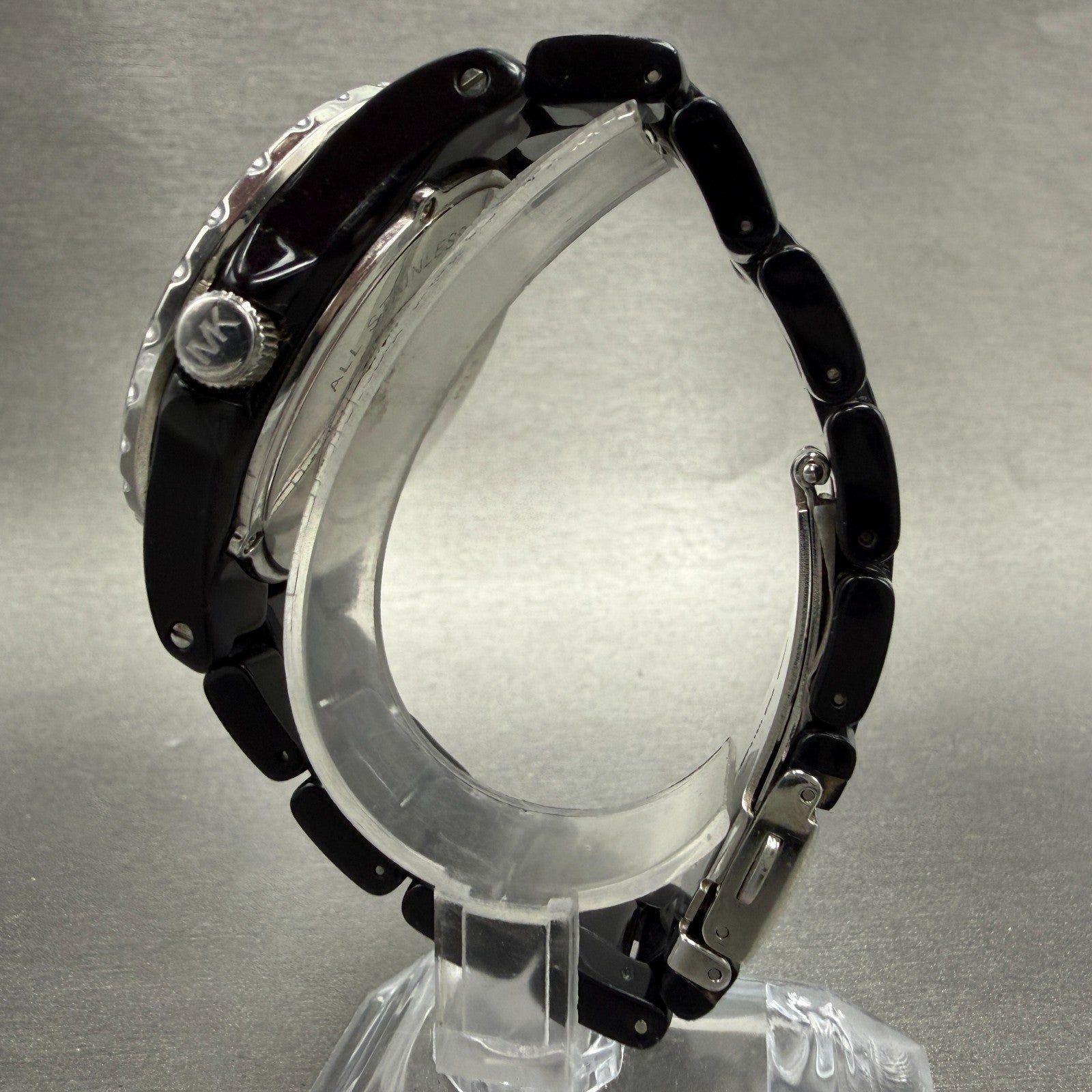 Michael kors Watch Women 41mm Black Dial Black Tone Date Round MK-5248 New batt6