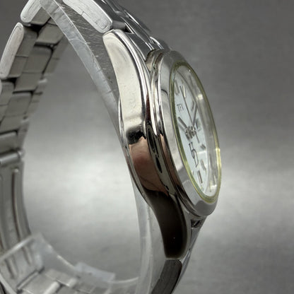 Bulova TFX Watch Women 26mm White Dial Silver Tone Date Round 36M00 New battery3