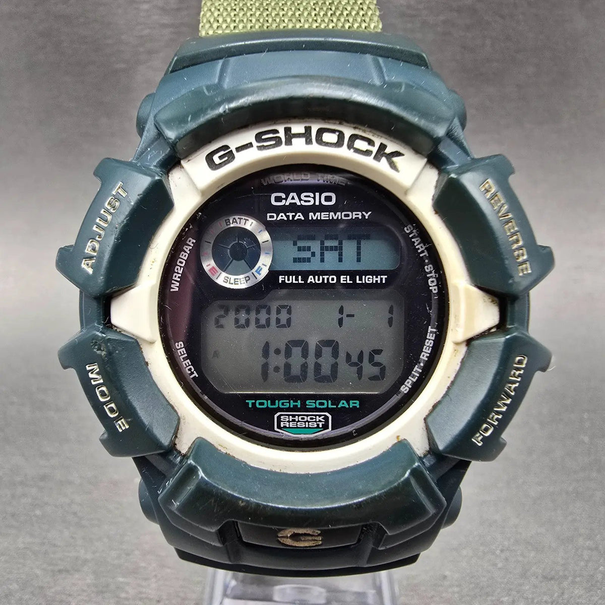 Casio G-Shock Gl-260 Watch Men 46mm Green White Alarm Chronograph Solar READ!!!0