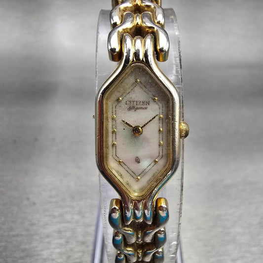 Citizen Elegance Watch Women 13mm MOP Dial Gold Tone 5421-S19872 New Battery VTG0