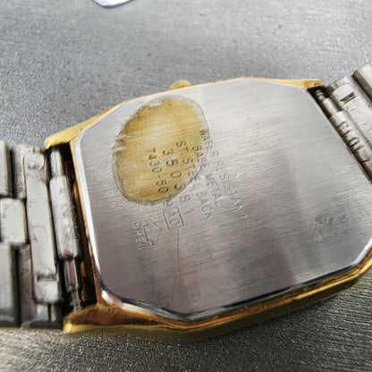 Seiko Tank Watch Men 28mm Gold Dial Gold Tone Octagon 74305079 New battery9