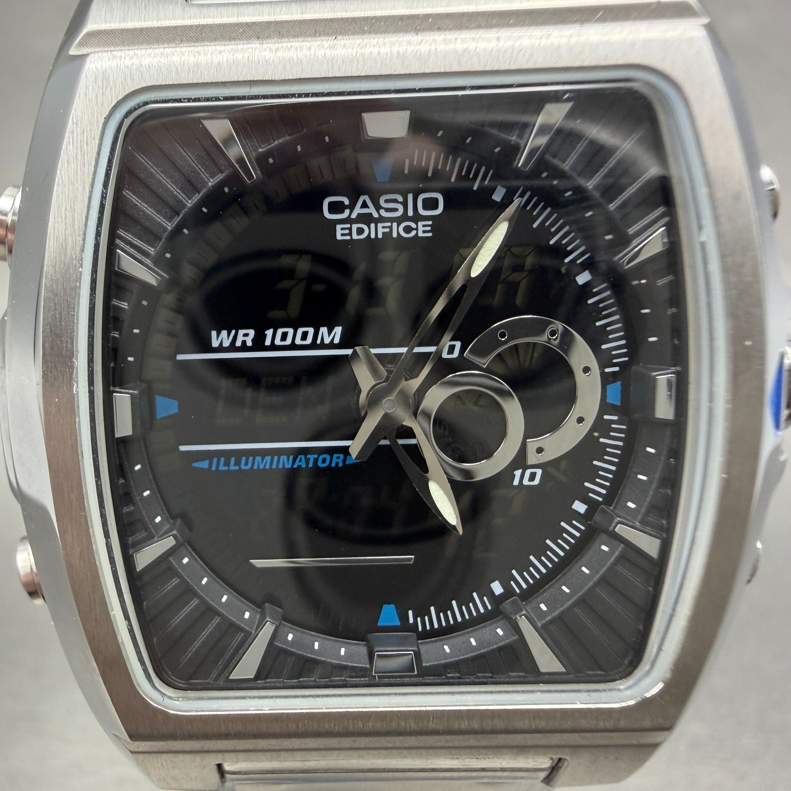 Casio Edifice EFA-120 Watch Men 38mm Analog Digital Steel Rectangle New Battery1