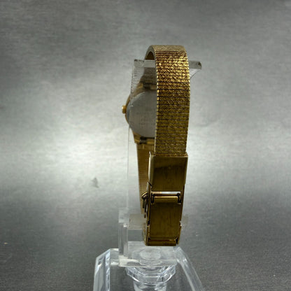 Seiko Watch Women 19mm White Dial Gold Tone Round V401-1810 New Battery Vintage7