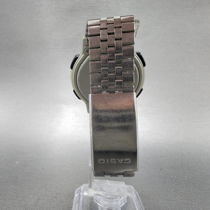Casio Twincept ABX53 Watch Men 40mm Gray Dial Silver Tone Alarm Chrono New Batt7