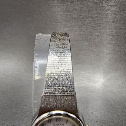 Bulova Watch Women 18mm White Dial Silver Tone Round 91L06 New Battery4