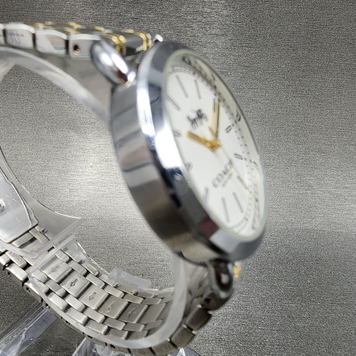 Coach Lex Watch Women 32mm White Dial Two Tone Round W6050 New Battery