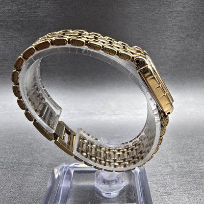 Bulova Tank Watch Women 19mm White Dial Gold Tone Rectangle 97L64 New Battery8