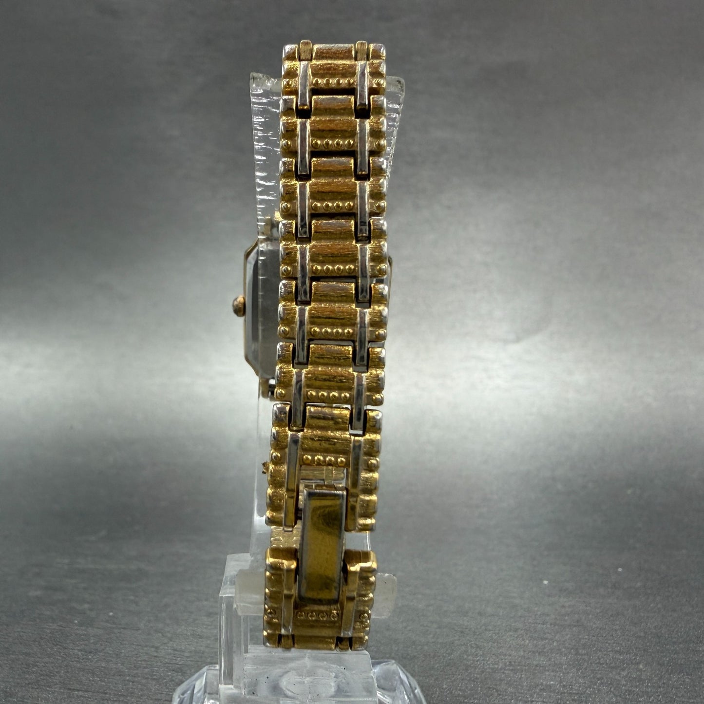 Seiko Tank Watch Women 20mm Champagne Dial Gold Tone 7321-5100 New Battery7
