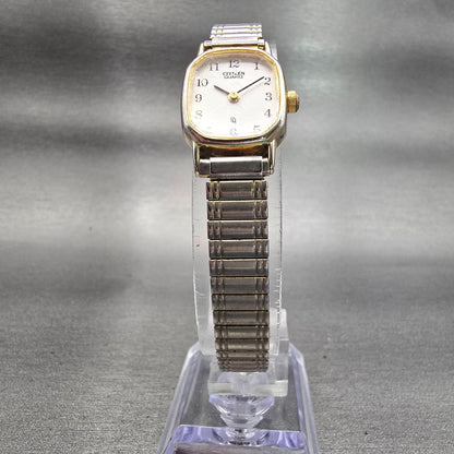 Citizen CQ Watch Women 17mm White Dial Two Tone Oval 3220-893476 New Battery VTG5