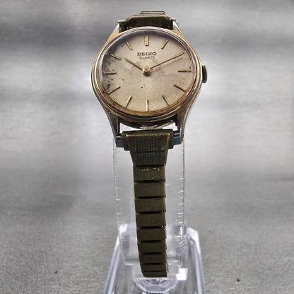 Seiko Watch Women 22mm Champagne Dial Gold Tone Round 5420-0049 New Battery VTG5