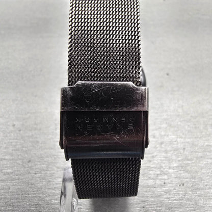 Skagen Watch Men 34mm Black Dial Black Tone Titanium Date 170LTMB New Battery7
