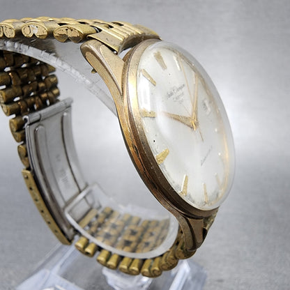 Seiko Champion Calender Watch Men 36mm Silver Dial Gold Tone Date Manual PARTS