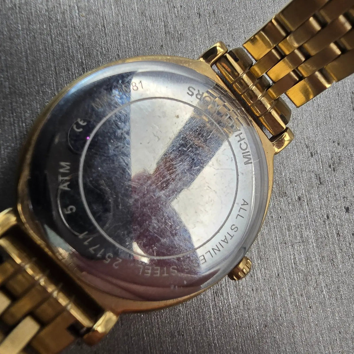 Michael Kors Cinthia Watch Women 33mm Gold Dial Gold Tone Gemmed MK3681 New Batt10