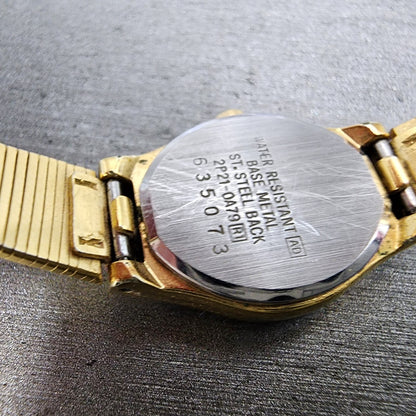 Seiko Watch Women 19mm Gold Dial Gold Tone Round 2P210A79 New Battery VTG9