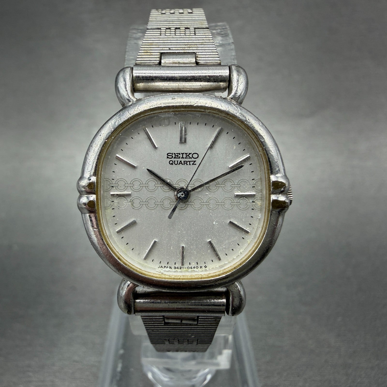 Seiko Watch Women 23mm Silver Dial Silver Tone Round 3421-5190 New Battery0