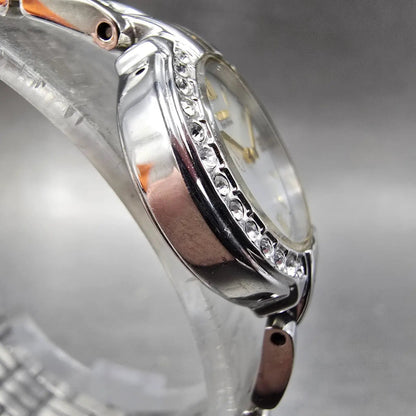 Citizen Eco-Drive Watch Women 21mm MOP Dial Two Tone Gemmed B023-S019249 Works3