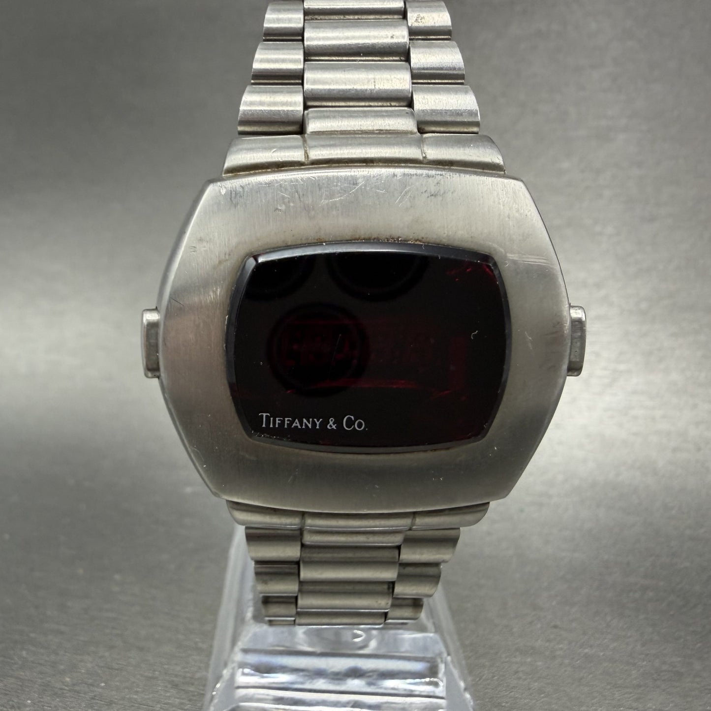 Pulsar P4 Tiffany & Co Watch Men 40mm RED LED Stainless Steel Vintage PARTS0